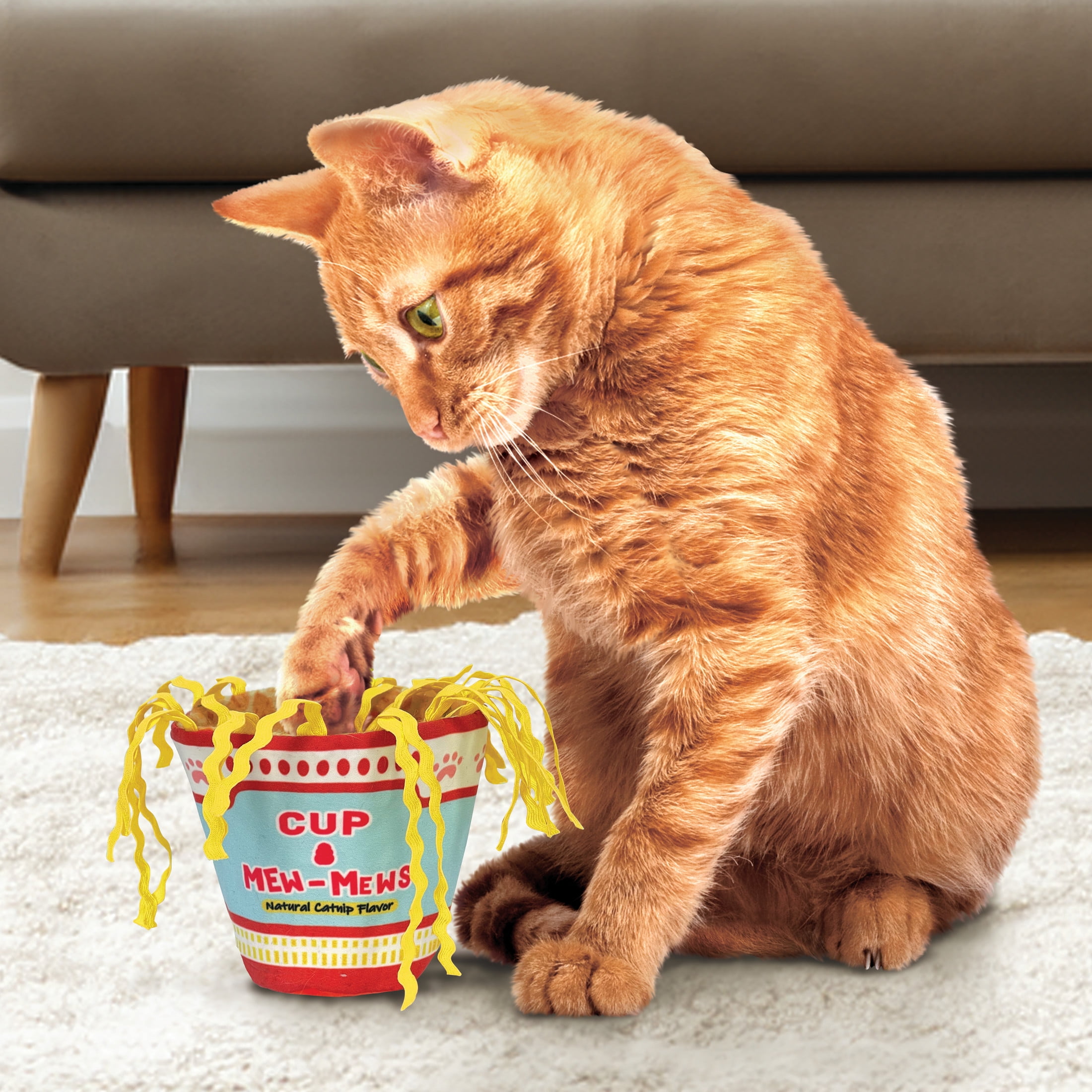 KONG Crackles Plush Cat Toy, Noodles, with Premium North American Catnip