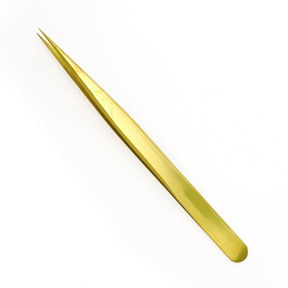 Unique Bargains 1 Pc Women Peacock Eyelash Extension Tweezers for Vacation Gold Tone Stainless Steel
