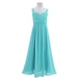 thumbnail image 5 of DPOIS Girls Chiffon Evening Formal Ball Gowns Princess Flower Girl Dress Sky Blue 16, 5 of 7
