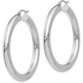 thumbnail image 2 of 14k White Gold Polished 5.2mm Tube Hoop Earrings - 45mm, 2 of 6