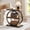 Brown, variant on Fnova Side Table with Circular Metal Frame, End Table with 3-Tier Shelves for Living Room, Dark Brown