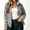 thumbnail image 2 of ThriftyPlait Thick Fleece Lined Zip Coat for Women Plus Size Soft Fluffy Winter Jacket Warm Oversized Hoodless Trendy Outerwear for Fall Winter, 2 of 7