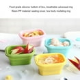 thumbnail image 3 of Silicone Food Storage Containers with Plastic Lids Collapsible Silicone Lunch Box Microwave Freezer Safe box for Picnic  Bento  Travel  Set Of 3, 3 of 9