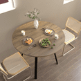 thumbnail image 6 of Holaki 31.5 Inch Round Dining Table,Small Circle Kitchen Table with Metal Black Legs for 2-4 people,Modern Dining Room Table,Brown (Only Table), 6 of 16