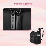 Byootique Soft Sided Makeup Backpack Portable Travel Barber Cosmetic Storage Organizer Travel with Heat Isolation Side Pocket Removable Pouch for Makeup Artist Hairstylist, Pink