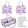 thumbnail image 2 of Large Capacity Tote Bag,Pink Butterfly Pattern Handbag Fashion Luxury Tote Bag,15.7"x13"x 5.1" Inches,Laptop Compatible, 2 of 6