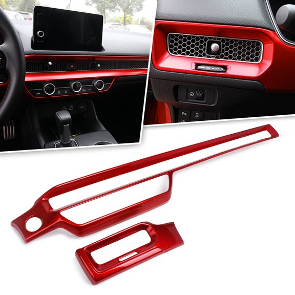 Xotic Tech Interior Dashboard Center AC Air Vent Outlet Cover Trim Compatible with Honda Civic 11th Gen 2022 (Sporty Red)