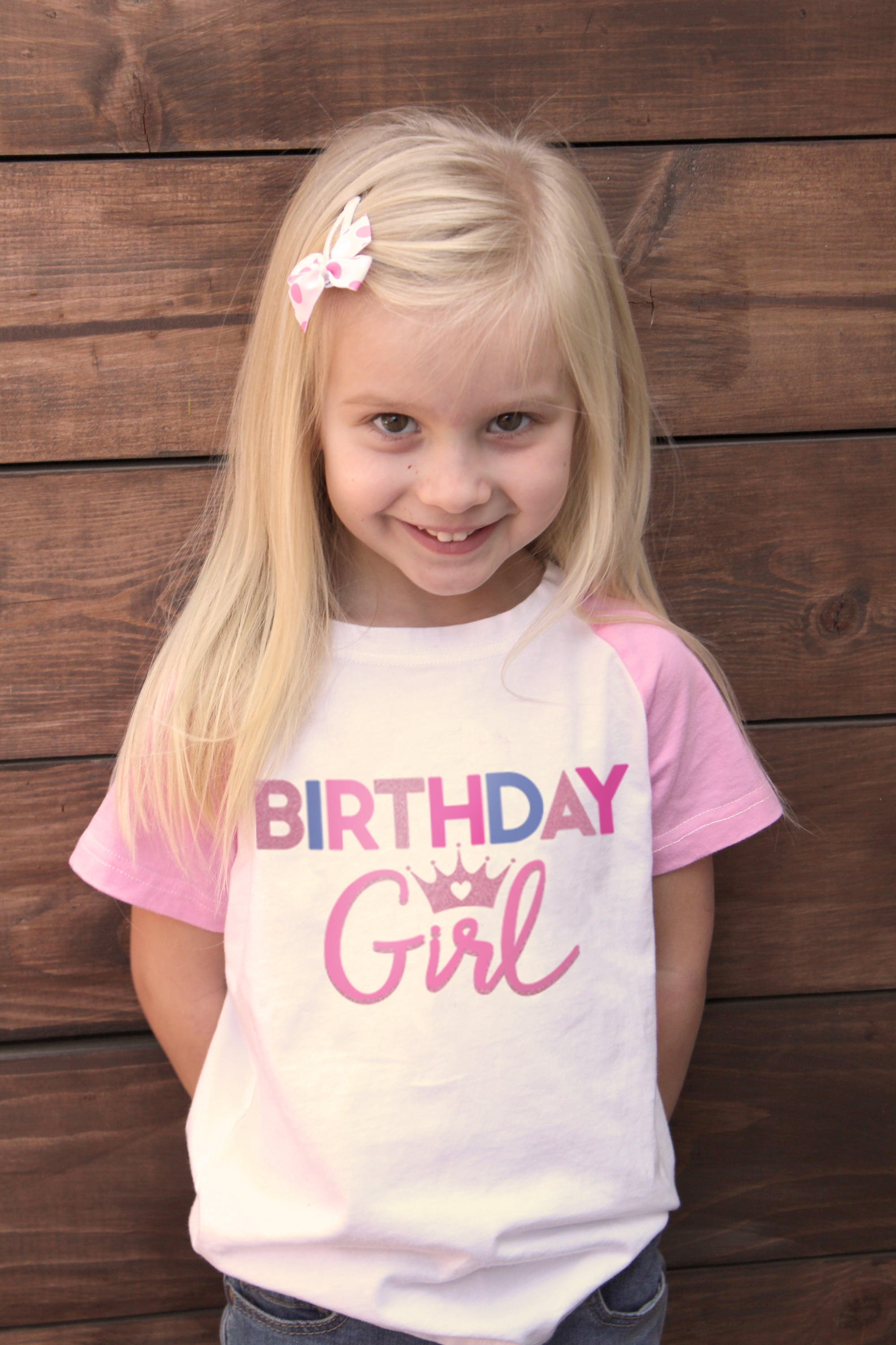 Wild and Happy Birthday Girl T-Shirt Princess Party Short Sleeve for Toddler Girl 5T