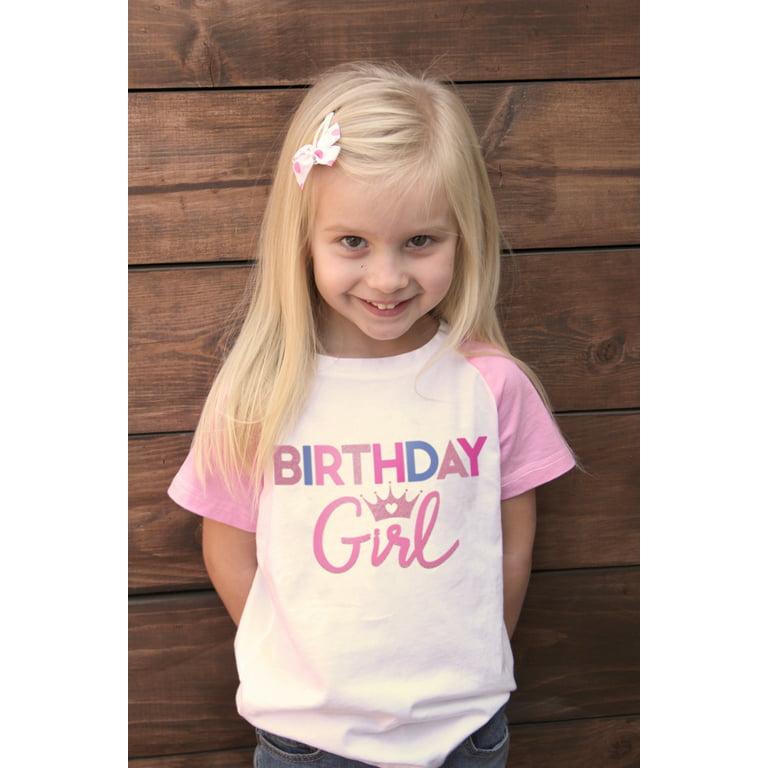 Happy Birthday Girl T-Shirt Short Sleeve Toddler Party Tee Shirt