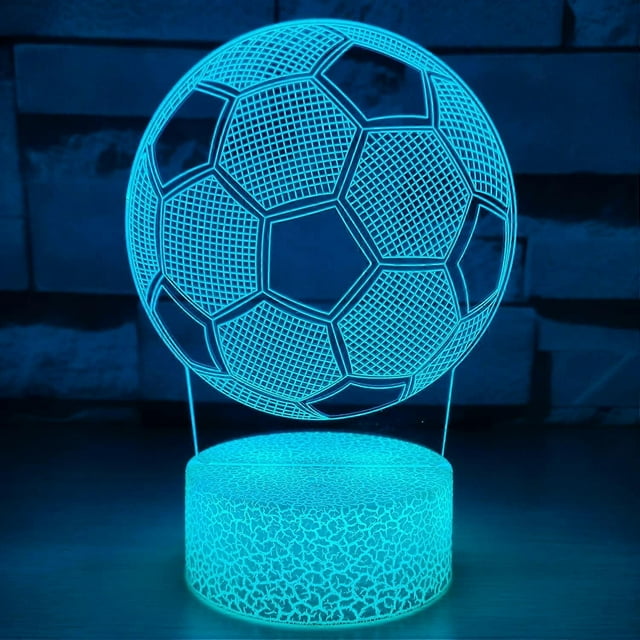 7 Colors 3D Illusion Light Lamp Auto Gradual Changing 3D Night Light | Home Room Decoration Table Lamp| Christmas Birthday Gift (Soccer Led Light)