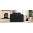 thumbnail image 3 of Luxurious Black Corduroy Chaise Lounge Sofa Bed - 48.8" Wide Upholstered Sleeper Couch with Removable Pillows for Modern Living Rooms &amp; Bedrooms, 3 of 63