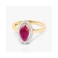 thumbnail image 4 of Natural Ruby Rings for Women 1.52 Ct Yellow Diamond Halo 10K White Gold Pear July Birthstone, 4 of 13