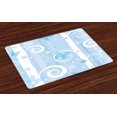 thumbnail image 1 of Ambesonne Christmas Place Mats Set of 4, Snowflakes Butterfly, Standard Size, Pale Blue White, 1 of 4