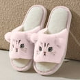 thumbnail image 7 of LHUnf Fuzzy Slippers For Women House Indoor Cozy Winter Slippers Indoor Shoes With Adorable Cat Print Design Bedroom Winter Shoes, 7 of 7