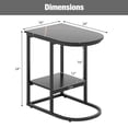 thumbnail image 5 of Topcobe C-Shaped Modern Sofa Side Table With Faux Marble Tabletop and Storage Shelf, End Tables Living Room, Modern Furniture for Home-Black, 5 of 8