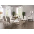 thumbnail image 6 of Plush Cushion White Leatherette 4pcs Side Chairs Dining Room Chair Metal Frame Contemporary Style, 6 of 6