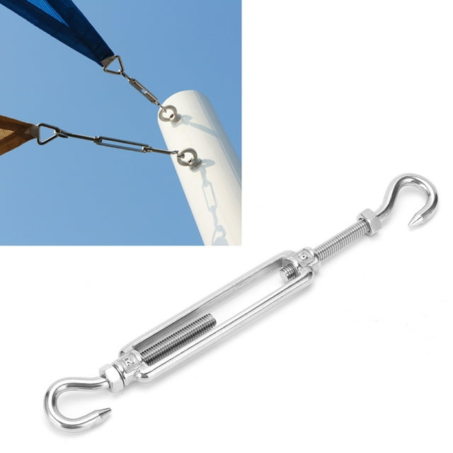 Loewten Crochet de Tension, 4 Pcs Crochet à Crochet Tendeur Kit de Matériel en Acier Inoxydable pour Câble Corde de Tension M6, C à C Boucle de Rotation
