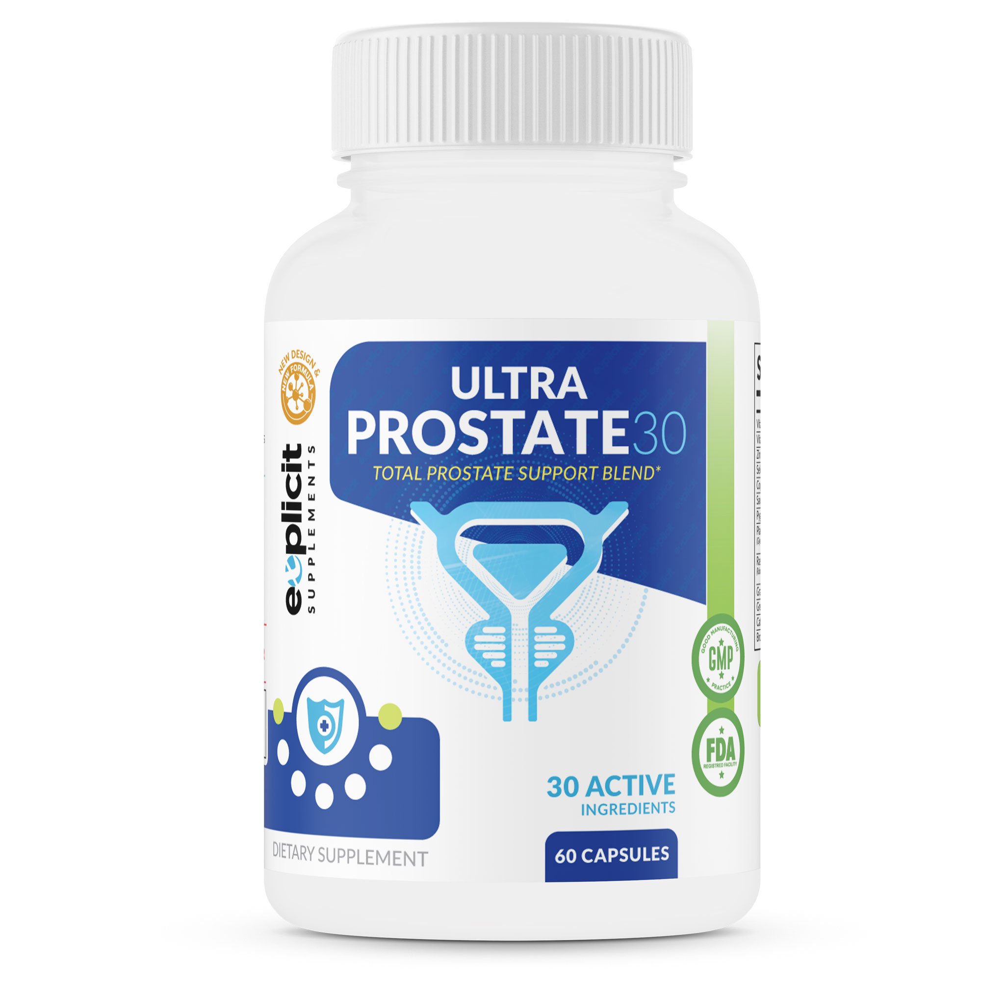 Ultra Prostate 30 – Comprehensive All Natural Prostate Support Formula for Men – Saw Palmetto, Pygeum, Plant Sterol Complex & 27 More – 1 Month