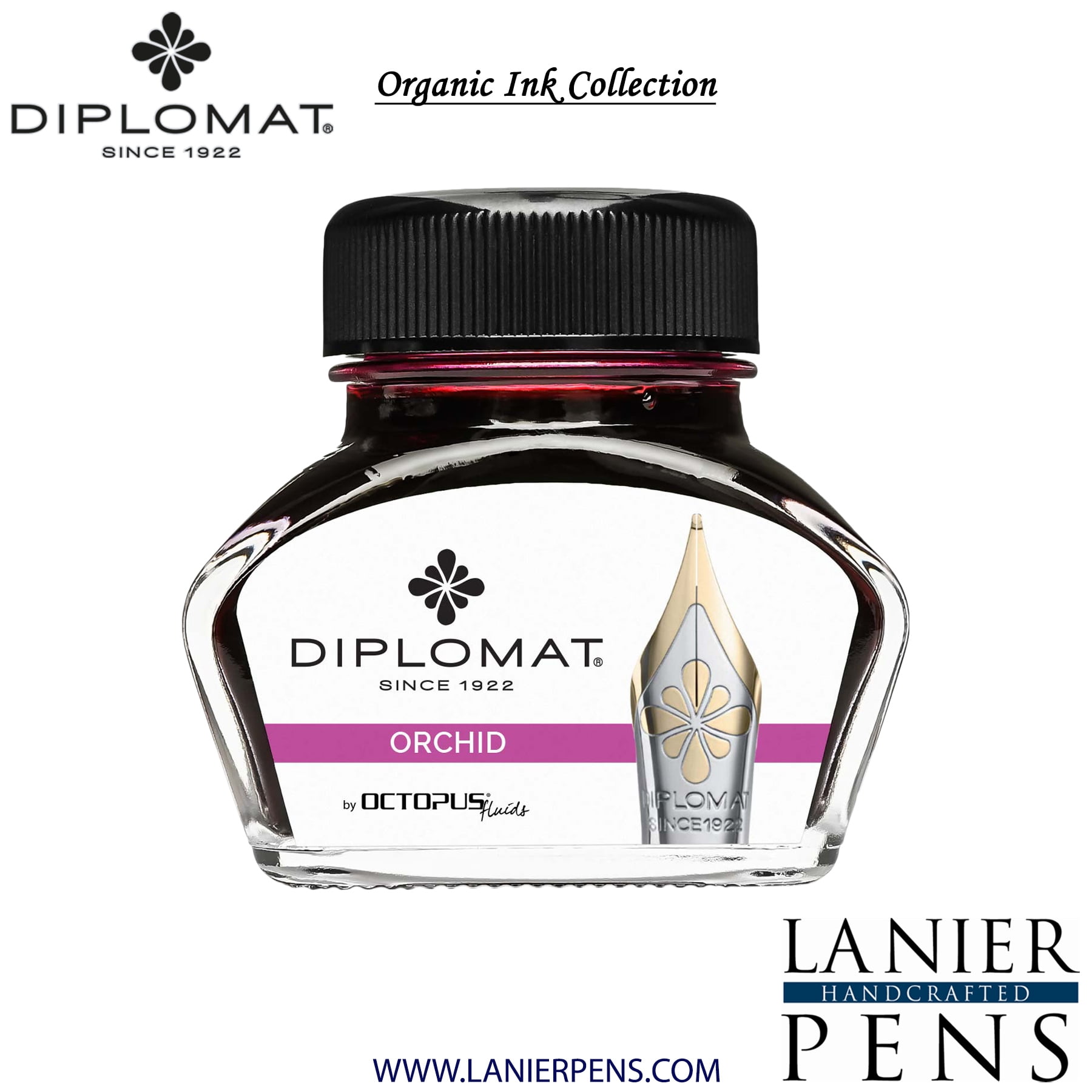 Diplomat Octopus 30ml Ink Bottle - Orchid