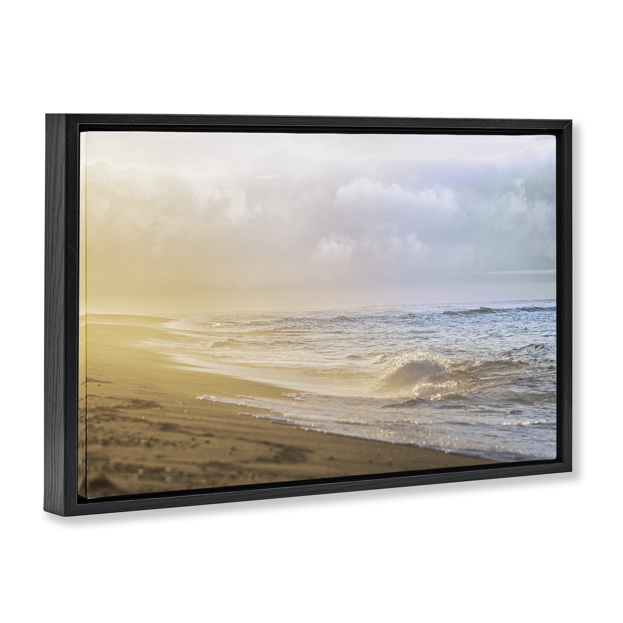 Stupell Industries Gentle Seaside Breeze Black Framed Floater Canvas Wall Art, design by Marcus Prime