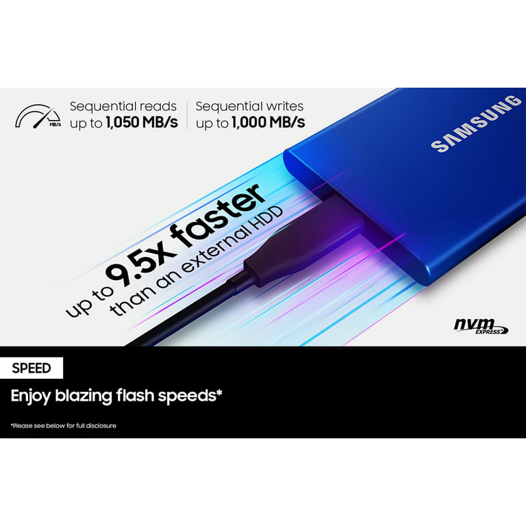Samsung Portable SSD T7 1Tb Azul - Disco duro externo - LDLC