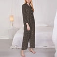 thumbnail image 3 of Pofeuu Dinosaur Print Womens Pajamas Set Long Sleeve Sleepwear Button Down Nightwear Soft Pj Lounge Sets Button Down Pajamas Women-Large, 3 of 7