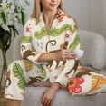 thumbnail image 4 of Wukai Monkeys in the Jungle Print Women's Pajama Set - Soft Long Sleeve Sleepwear for Comfort and Style-X-Large, 4 of 9
