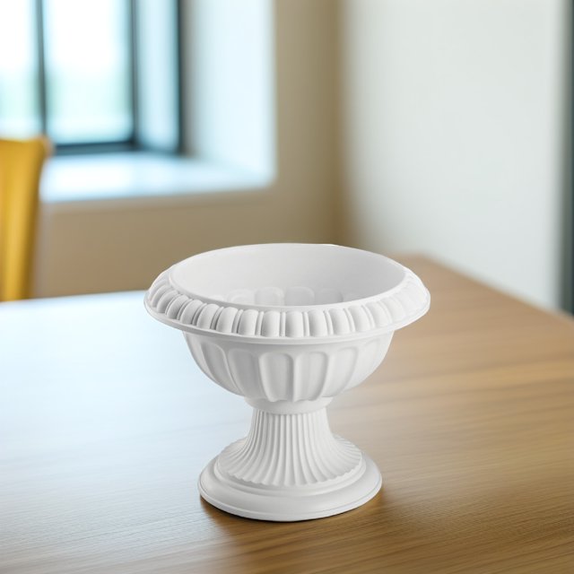 ORDDIART Jardinière Urne Décorative Pot de Fleurs en Plastique Blanc Design Colonne Romaine 1 Pcs