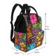 thumbnail image 2 of Fotbe Butterfly Garden Mochila Maternidad - Lona de Sarga Impermeable, Mochila de Pañales de Gran Capacidad con Múltiples Bolsillos y Correas Ajustables, 2 of 6