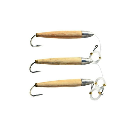 3 Fully Rigged Giant 8 Cedar Plug Fishing Lures 3 Fully Rigged Giant 8 Cedar Plug Fishing Lures