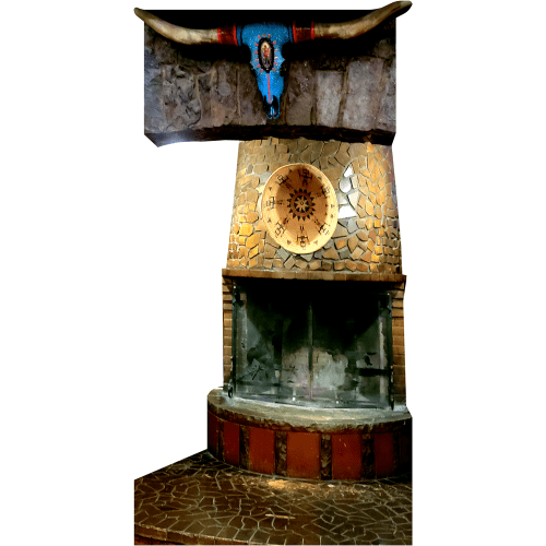 SP13453 Country Western Rustic Fireplace Cow Skull Trophy Cardboard Cutout Standee Standup