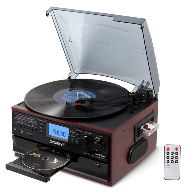Tocadiscos LoopTone 10 en 1 Bluetooth Vinyl Vintage