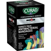 Curad Performance Series Ironman Antibacterial Variety Pack Bandages, 50 ct (Pack of 6)