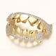 thumbnail image 3 of Colmillos de vampiro superiores e inferiores chapados en oro de 14 quilates Grillz Se adapta a tus dientes Hip Hop Zhivalor LRWJ455-1, 3 of 4
