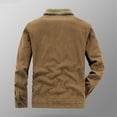 thumbnail image 6 of Herrnalise Men's Fashion Casual Thickened Lamb Coat Corduroy Coat Long Sleeve Stand Collar Zipper Pocket Leather Coat Windproof Warm Coat Khaki, 6 of 9