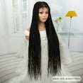 thumbnail image 6 of Super Long 40 Inches Twist Braided Wigs Synthetic Full Lace Frontal Wig Knotless Braiding Wigs Pre Plucked with Baby Hair for Black Women Black Color, 6 of 8