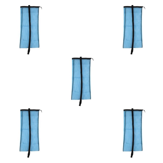 QualitChoice Swim Net Bag Professional Storage Pouch Drawstring Type Flippers Container Snorkeling Kayaking Boating Underwater Supplies Blue 5Set