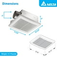 thumbnail image 3 of Delta Breez Slim Ventilation Exhaust Bath Fan 70 CFM with Dual Speed, White, 3 of 10