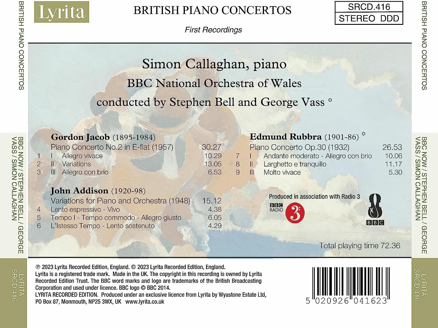 Simon Callaghan - British Piano Concertos Vol. 2 - Music & Performance - CD