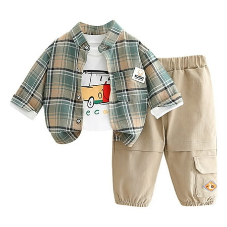 

Halloween Outfits For Infant Toddler Christmas Spring And Fall Cartoon Fashion Shirt Coat Pants Three Fall Clothing Sets Size 4-5 Years