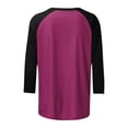 thumbnail image 5 of Fanxing Going Out Tops for Women Floral 3/4 Sleeve Sweater Summer Casual Crewneck Blouses Loose Fit Three Quarter Sleeves Pullover Tunic Tees Hot Pink,XXL, 5 of 5