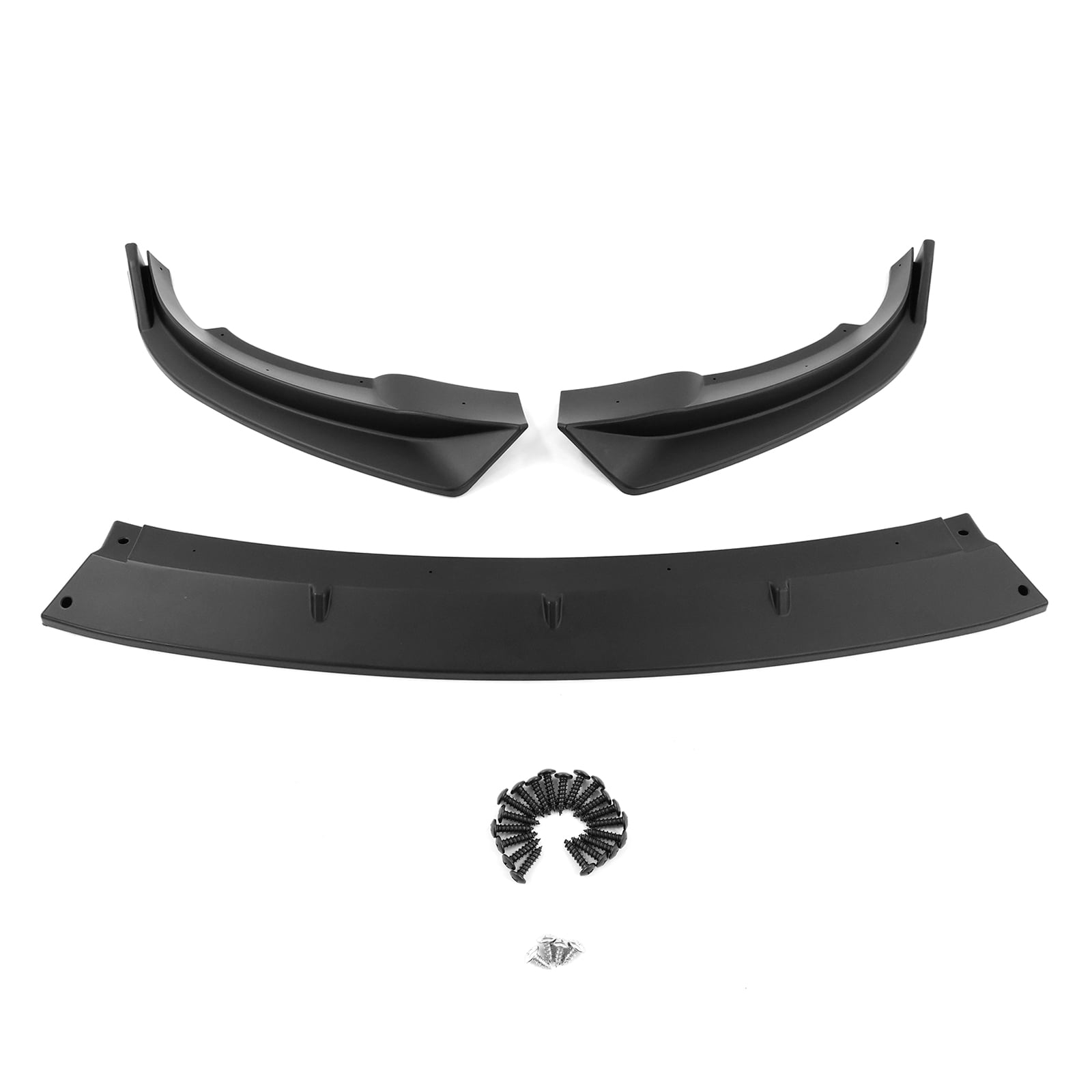 Ikon Motorsports Compatible with 20-24 Tesla Y 3PCS Front Bumper Lip Spoiler IKON Style PP Matte Black