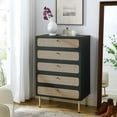 thumbnail image 3 of Modway Chaucer 5-Drawer Particleboard and Rattan Chest in Black, 3 of 5