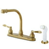Kingston Brass NuWave French Double Handle Kitchen Faucet with Side Spray