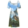 thumbnail image 4 of Bob Ross Inspired Landscape - Mountain Art Sleeveless Dress long dress women summer Summer women's clothing, 4 of 6