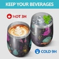 thumbnail image 4 of 12oz Stemless Wine Tumblers Mystical Halloween Pattern Vacuum Insulated Stainless Steel Travel Tumbler Cups Mug with Lid and Straw for Champaign,Cocktail,Beer with Cleaning Brush, 4 of 5