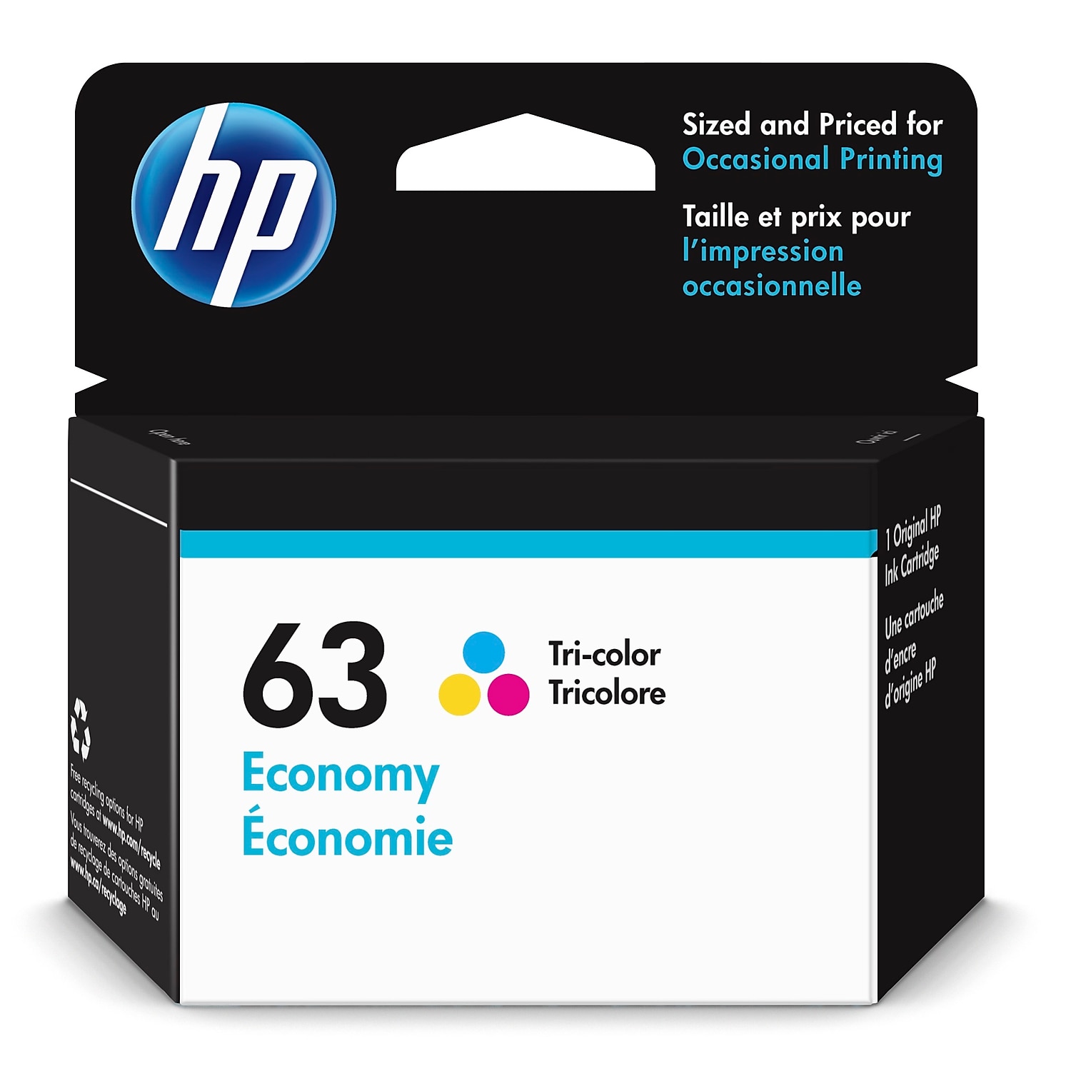 HP 63 Ink Cartridge, Tricolor (1VV44AN)