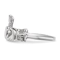 thumbnail image 3 of Real 14kt White Gold Polished Claddagh Ring Size: 7; for Adults and Teens; for Women and Men, 3 of 5