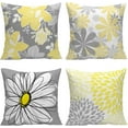 thumbnail image 2 of Gray And Yellow Floral Combination Daisy Cushion Cover 1 Model 45*45cm, 2 of 6