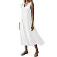 thumbnail image 4 of Horkkom Maxi Dresses for Women Sleeveless Linen Summer Dresses Beach Casual Long Dresses with Pockets, S-2XL, 4 of 9